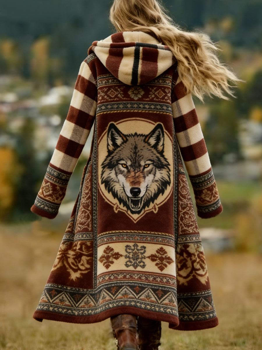Mujer Lobo Dreamcatcher Western Aztec Cozy Cardigan