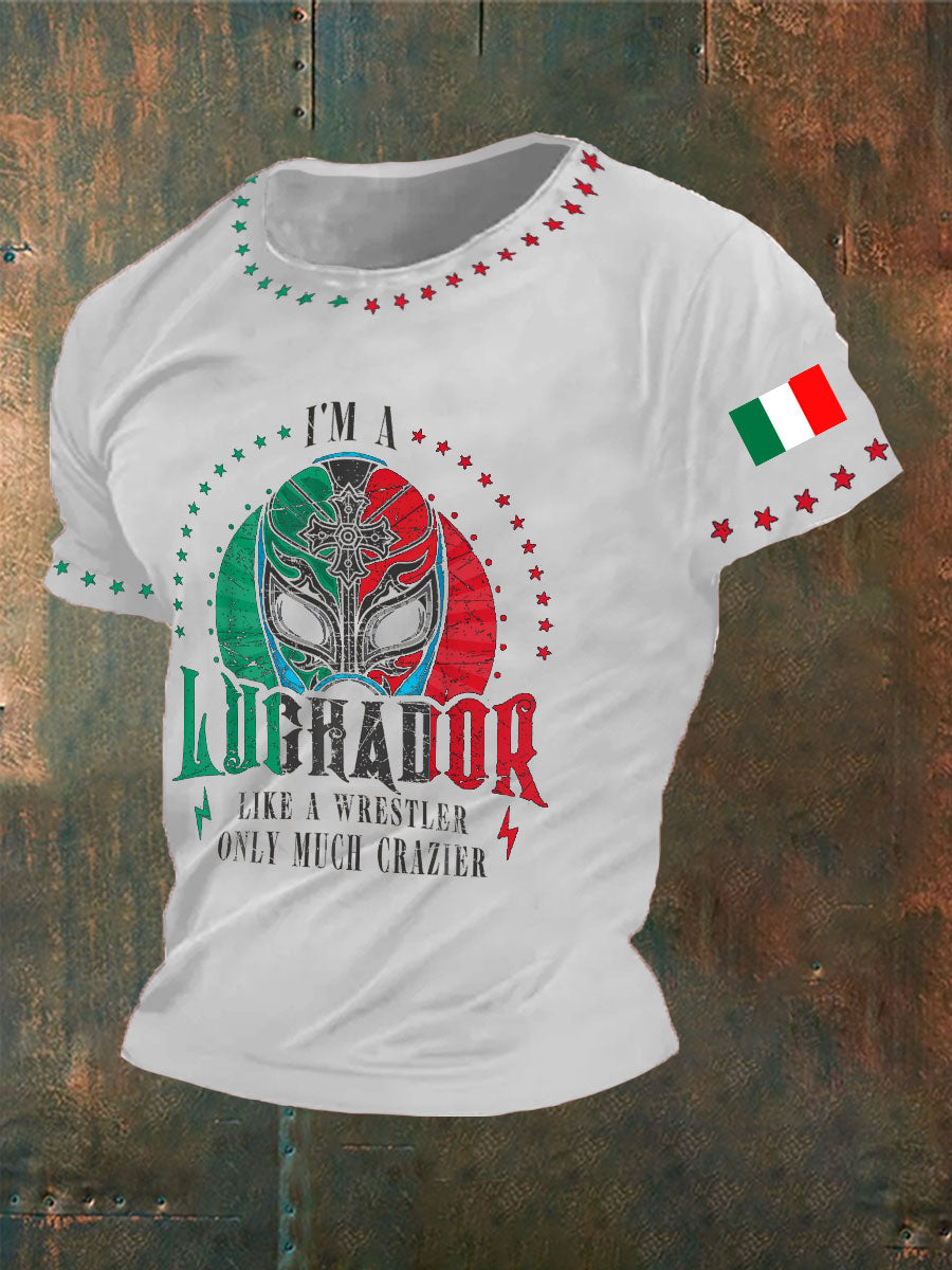 Camiseta con estampado de máscara de lucha libre mexicana Fiesta Cinco de Mayo para hombre