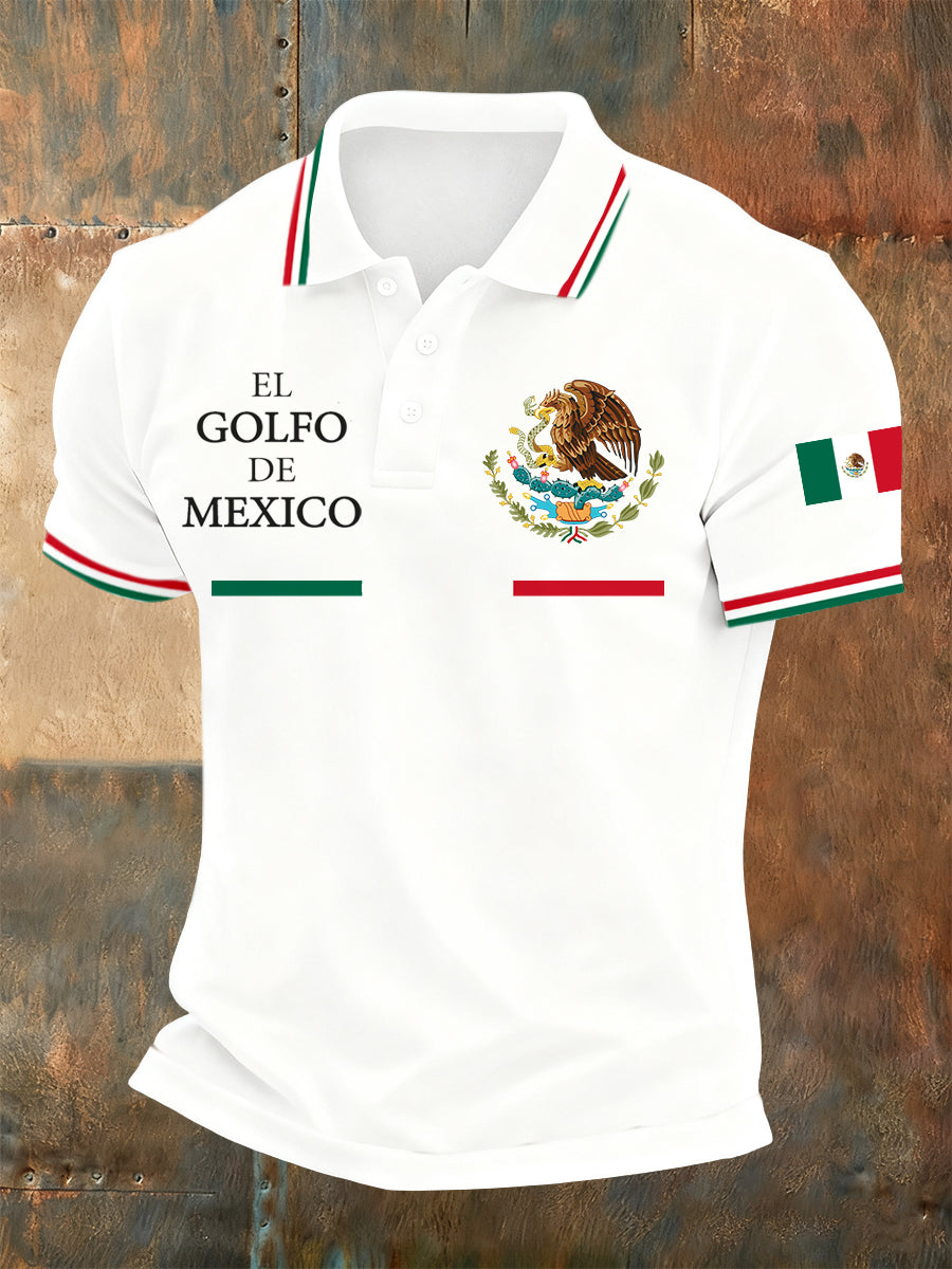 Polo estampado de temática mexicana para hombre