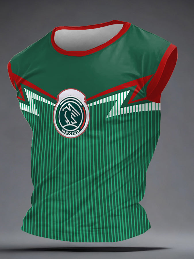 Camisetas sin mangas estampadas del amante del fútbol de México de los hombres