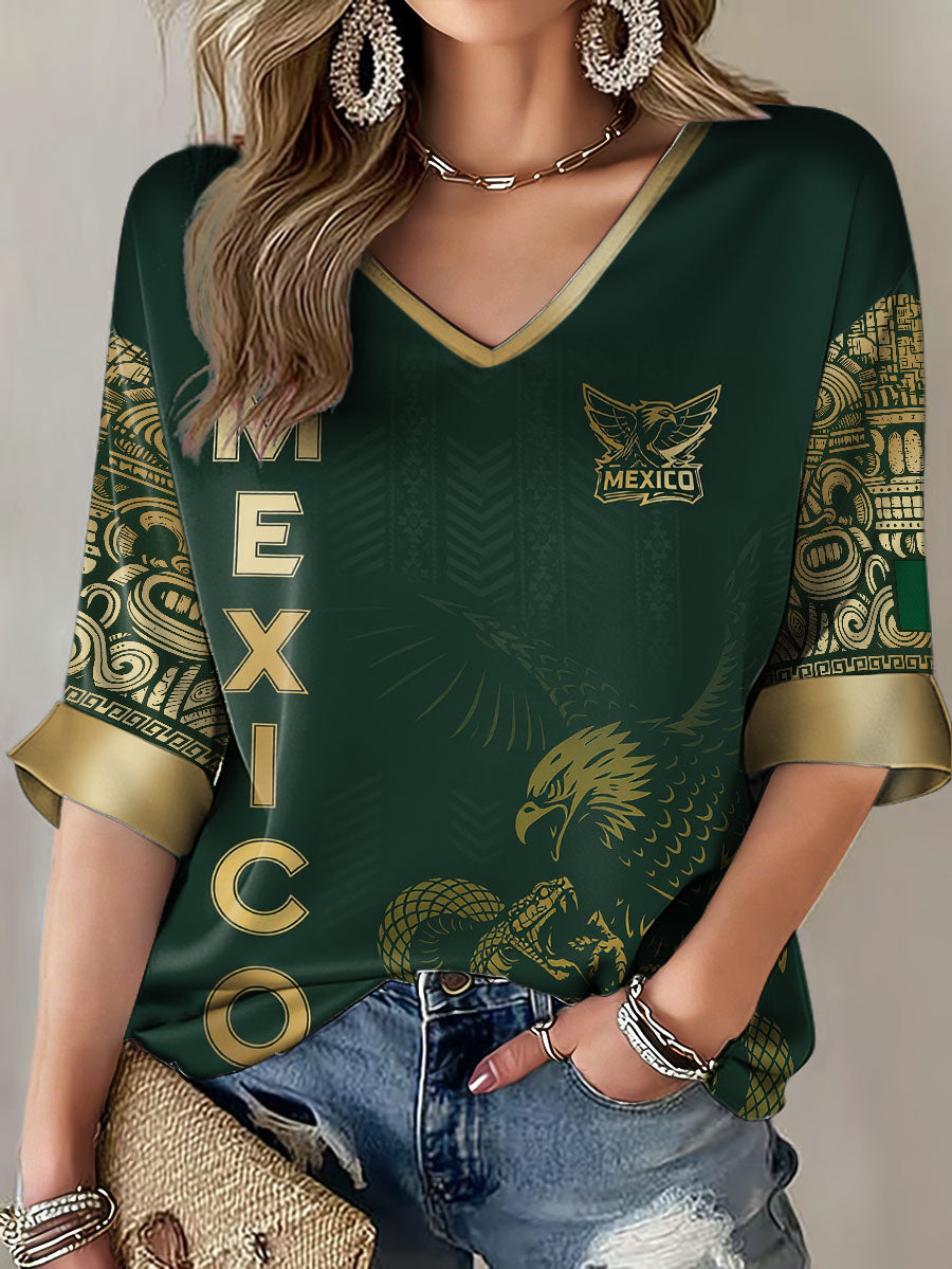 Tops casuales estampados de mujer México Football Lover