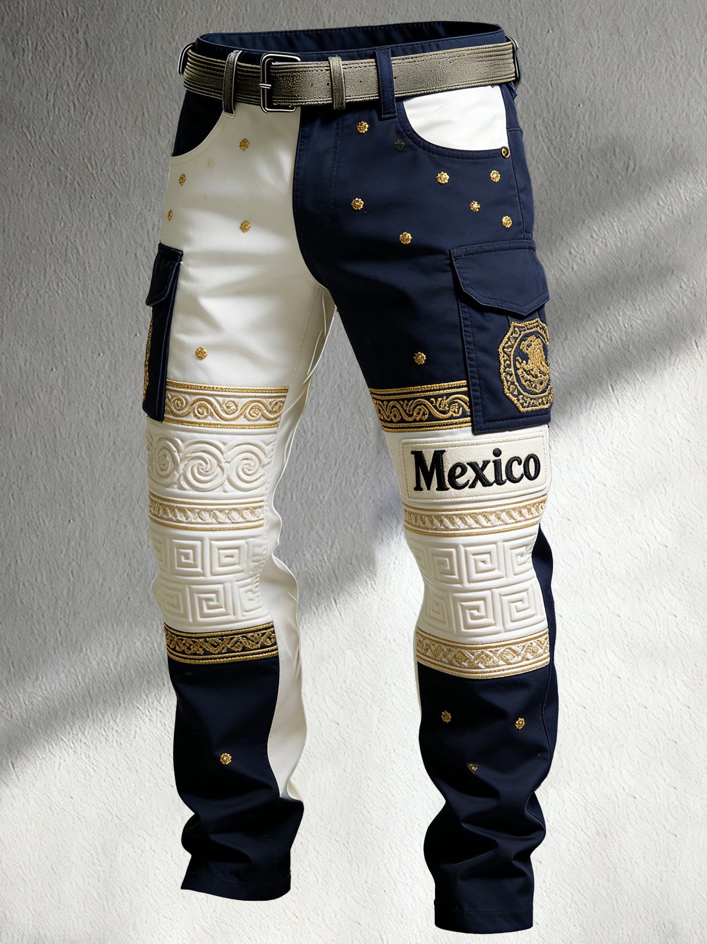 Pantalones para aficionados al fútbol de México para hombre con estampado artístico