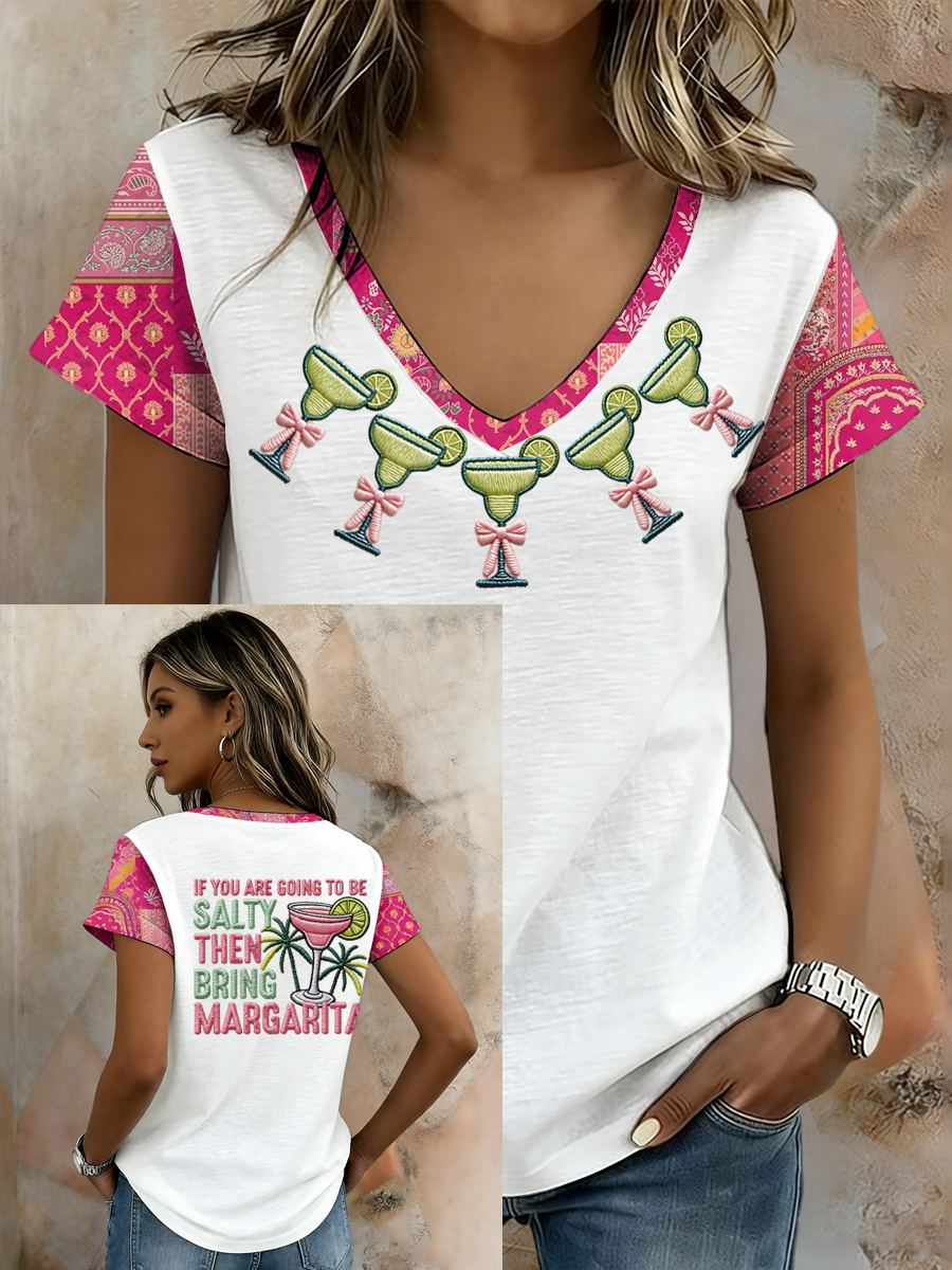 Camiseta de manga corta estampada de Cinco de Mayo para mujer