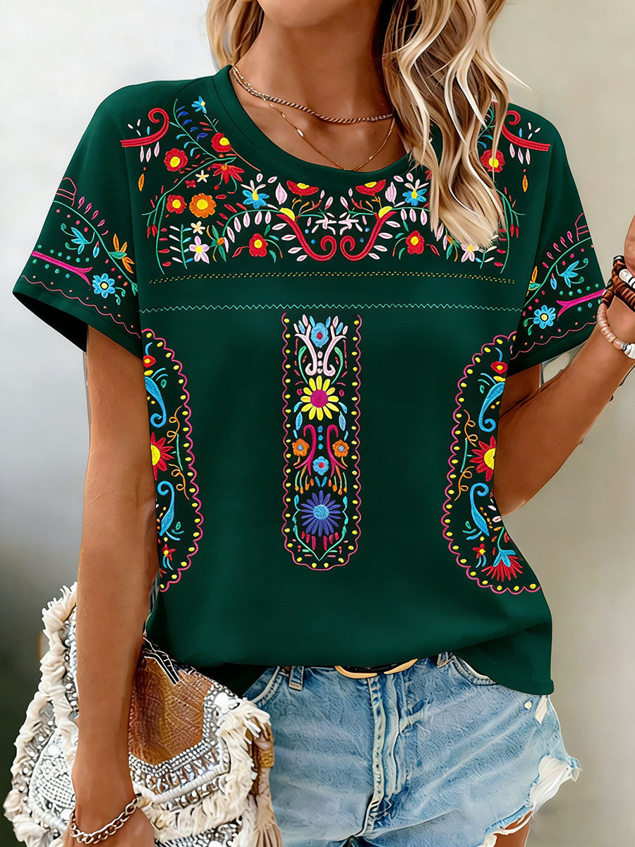 Camiseta casual estampada Cinco de Mayo para mujer