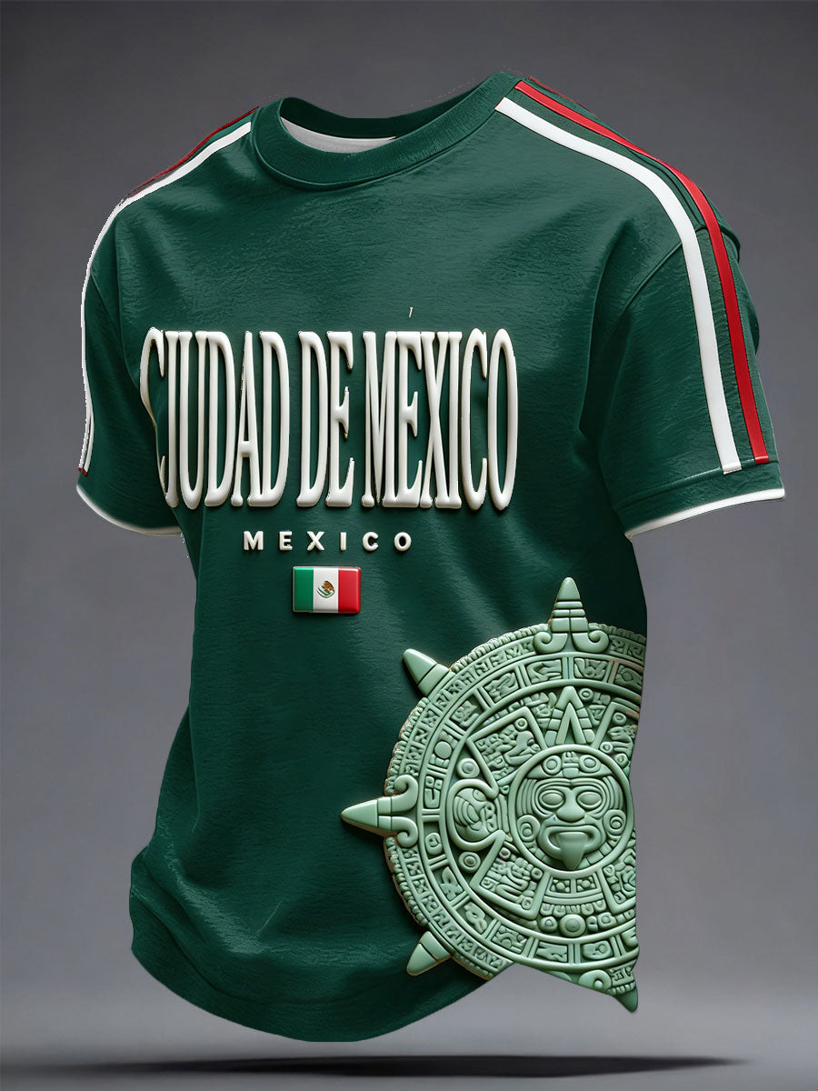 Camiseta estampada para hombres, amantes del fútbol mexicano