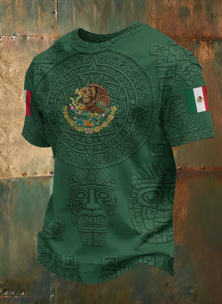 Camiseta estampada de arte para aficionados al fútbol mexicano masculina