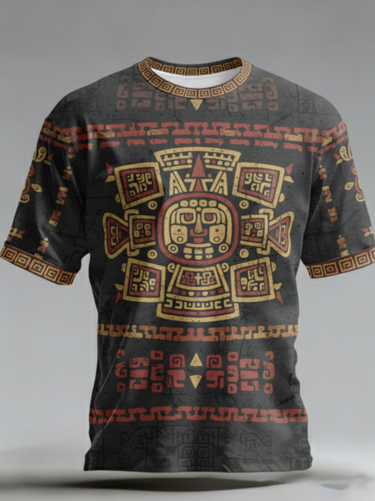Camiseta para hombre con estampado de inspiración azteca mexicana