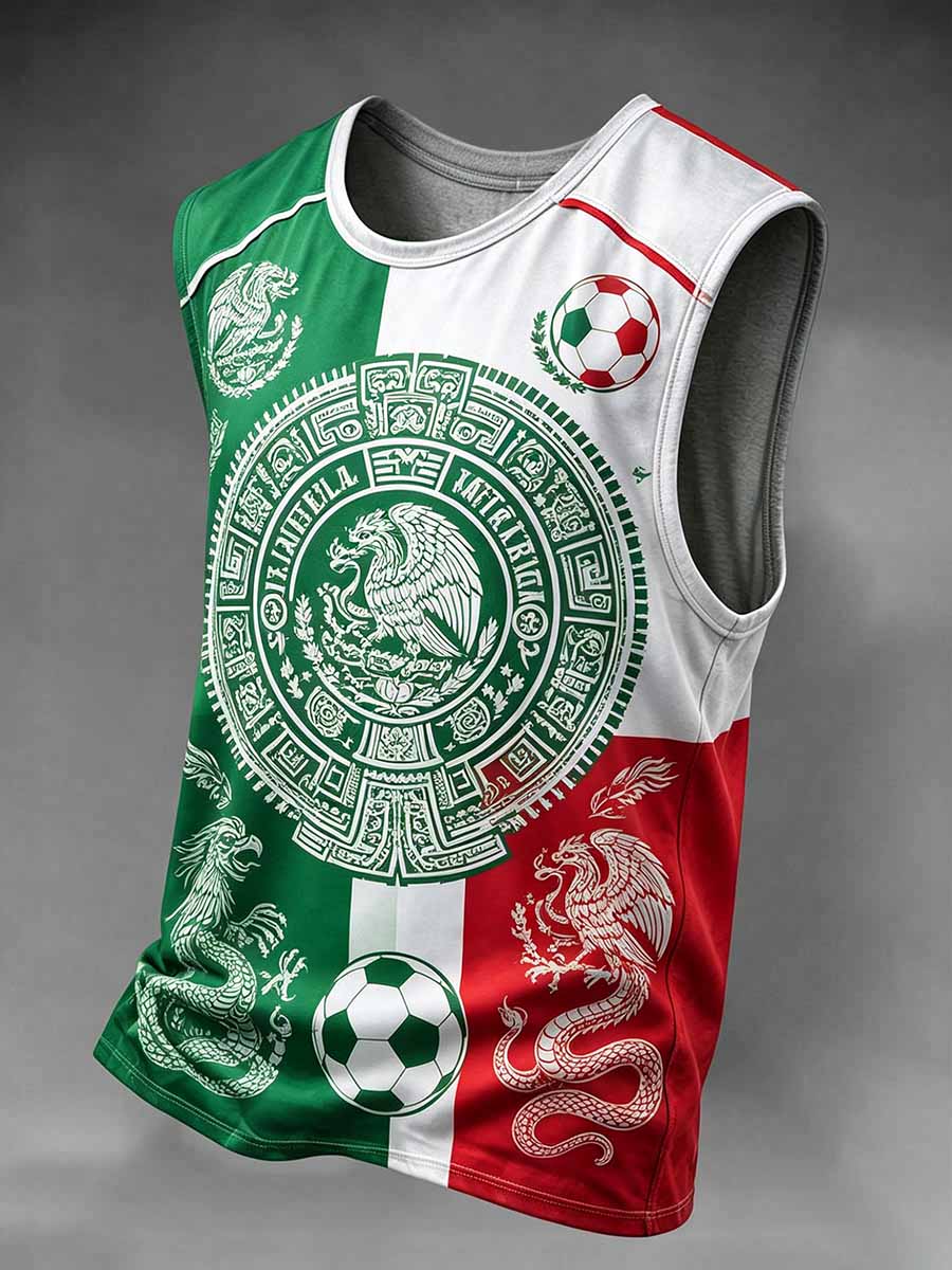 Top sin mangas ocasional de la impresión mexicana del arte de la moda de los hombres