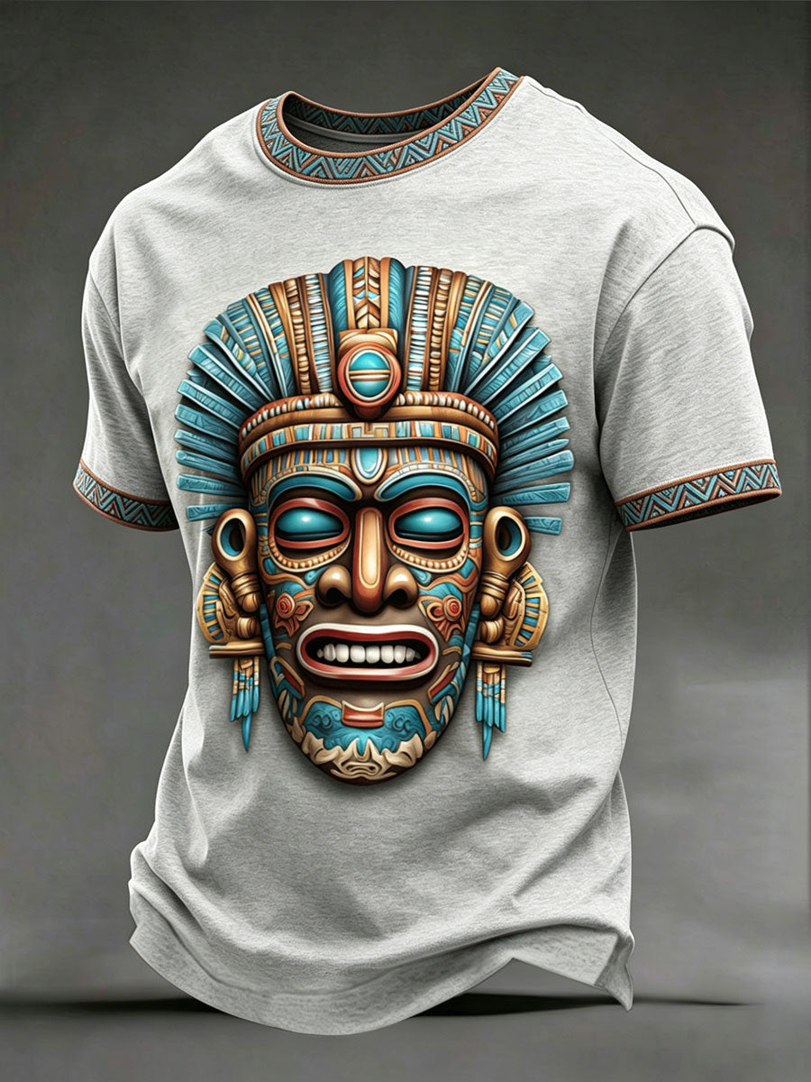 Camisetas con máscara de la civilización azteca para hombre