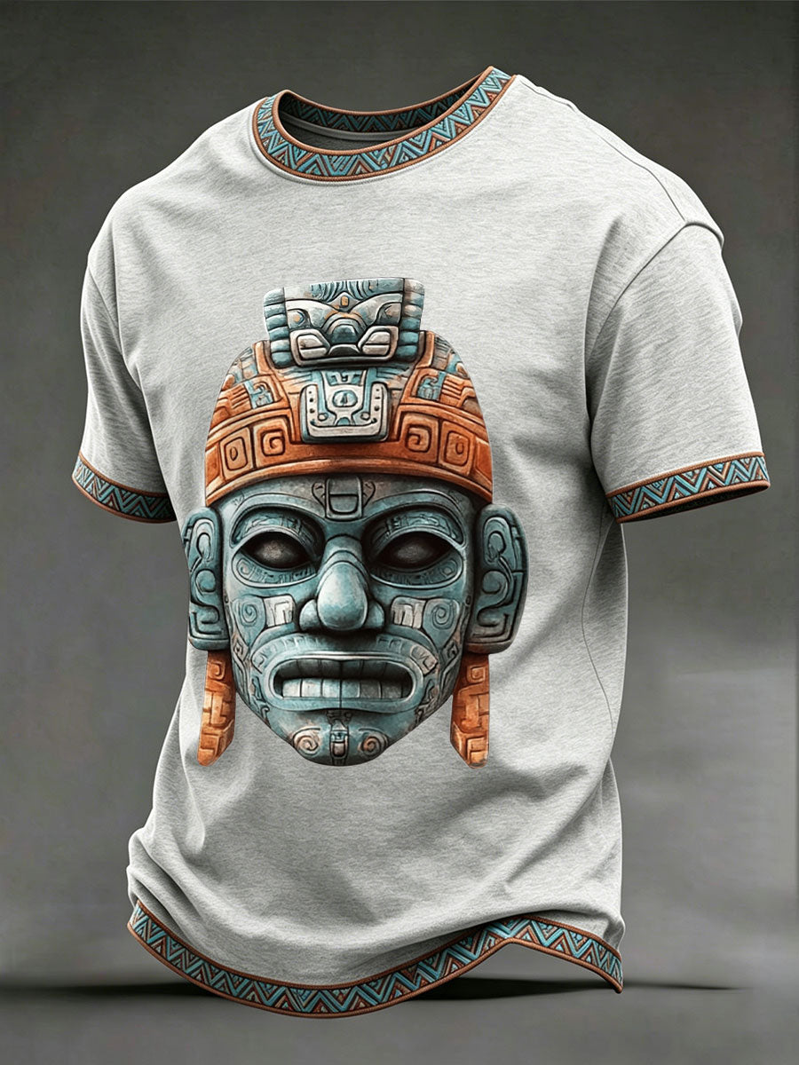 Camisetas con máscara de la civilización azteca para hombre