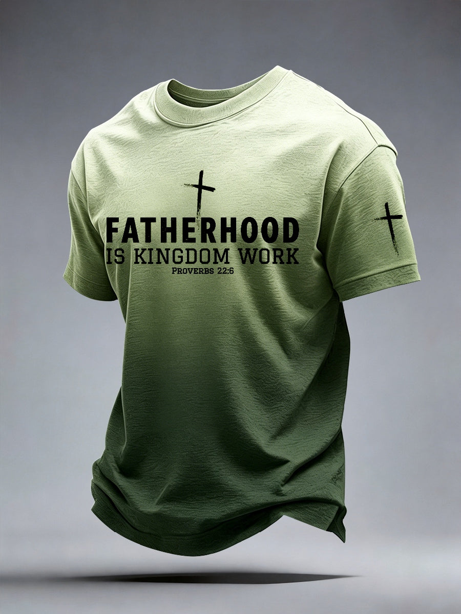 Camiseta estampada de paternidad masculina: trabajo del Reino