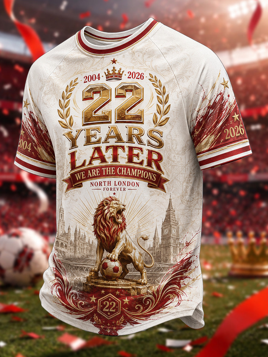 Camiseta casual estampada para hombres, regalo ideal para aficionados al fútbol