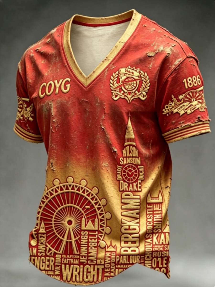 Camiseta de hombre RED CITY FOREVER con estampado y mangas cortas