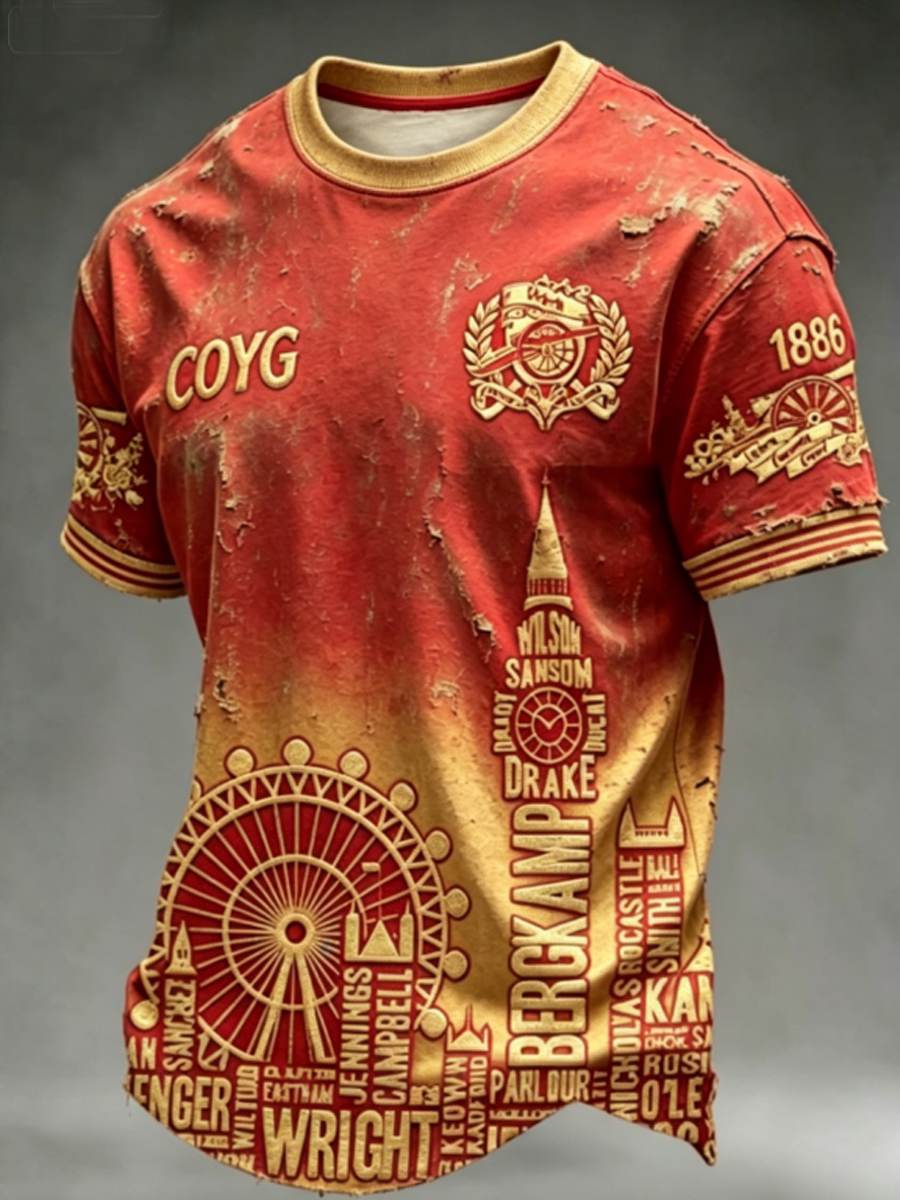 Camiseta manga corta con estampado RED CITY FOREVER para hombre