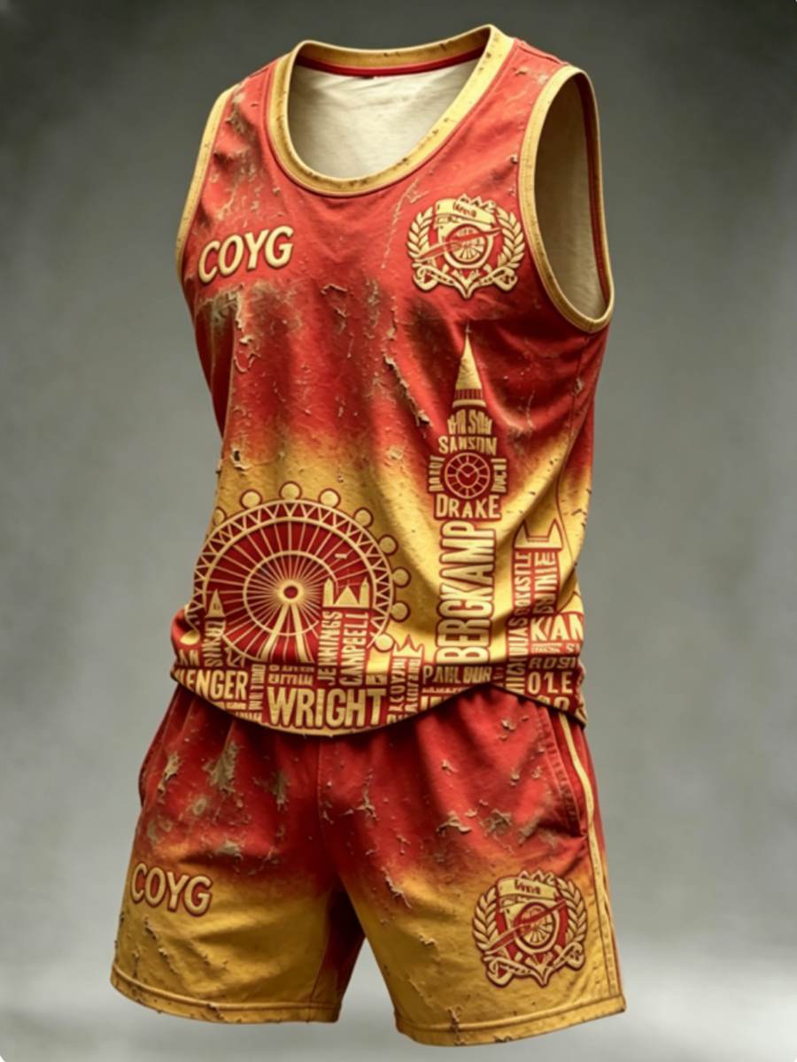 RED CITY FOREVER Conjunto de chaleco estampado para hombre