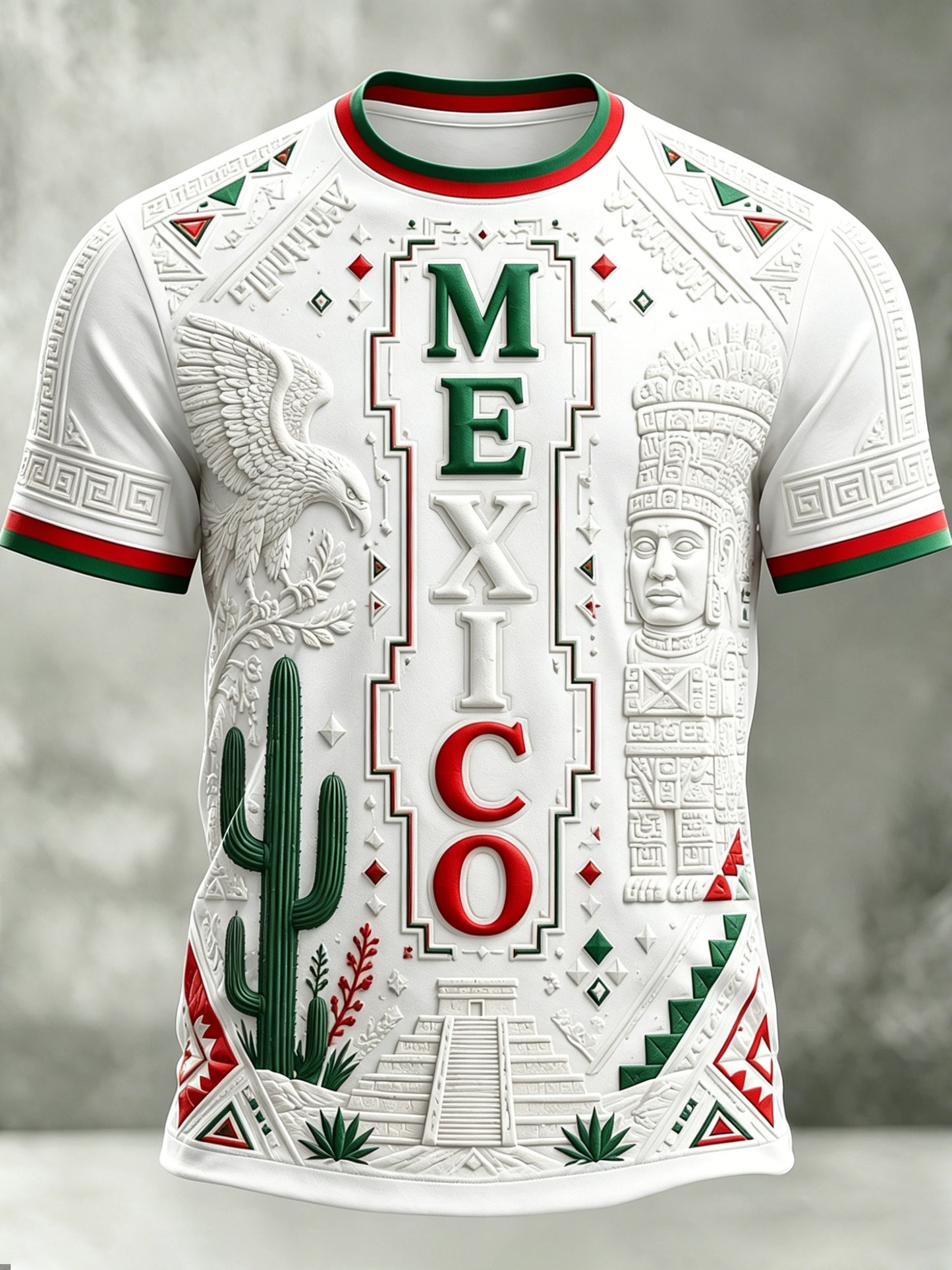 Camiseta de la impresión del arte de Cheering del partido de fútbol de México de los hombres