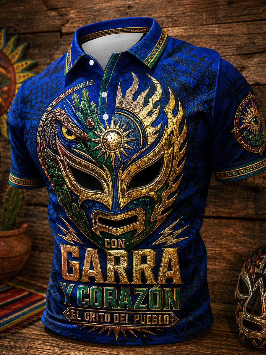 Camisetas casuales con estampado artístico de orgullo mexicano para hombre