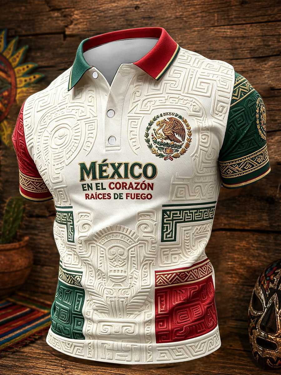 Camisetas casuales con estampado artístico de orgullo mexicano para hombre