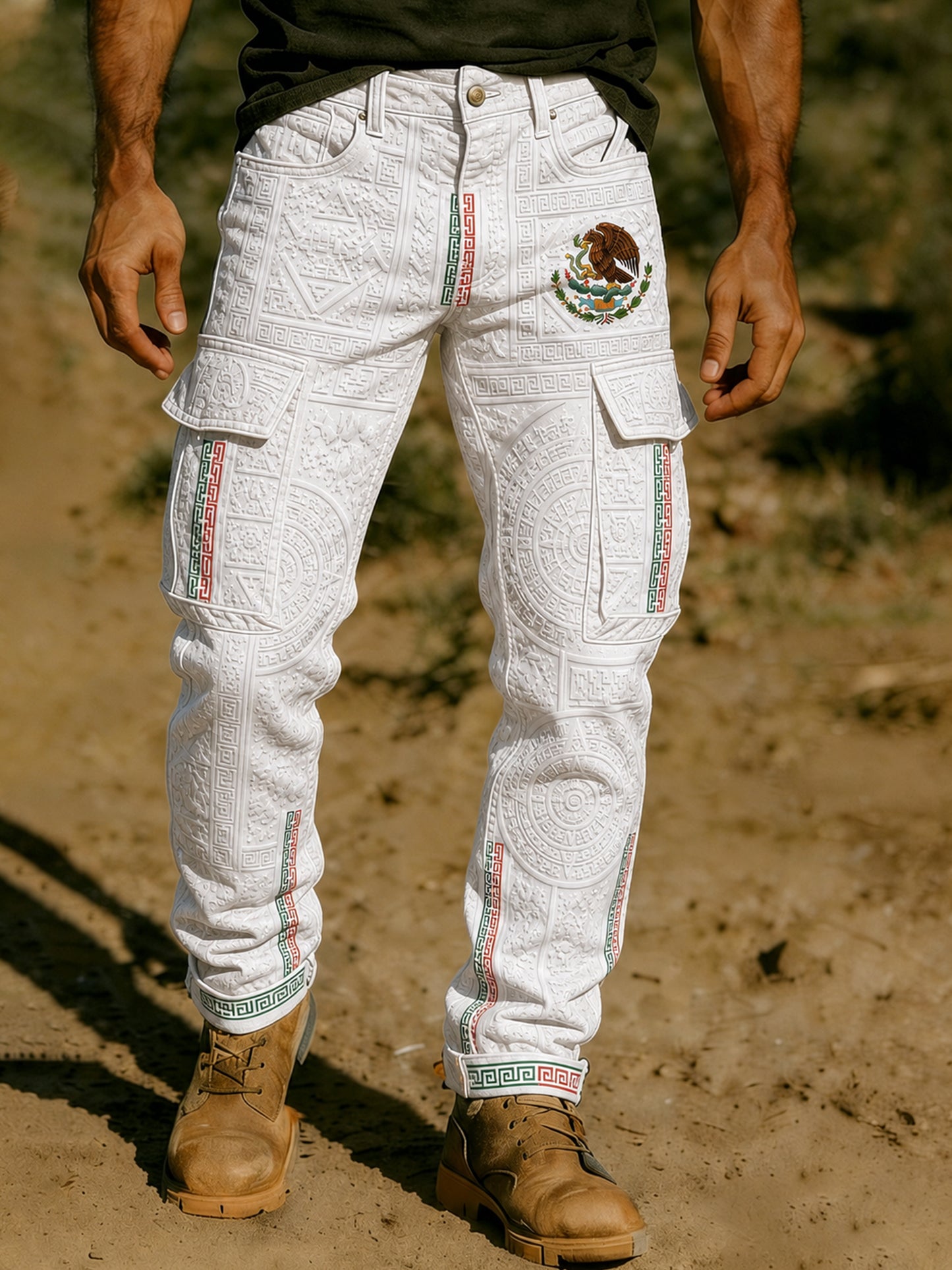 Pantalones mexicanos de la impresión del arte del tótem azteca del fútbol de los hombres