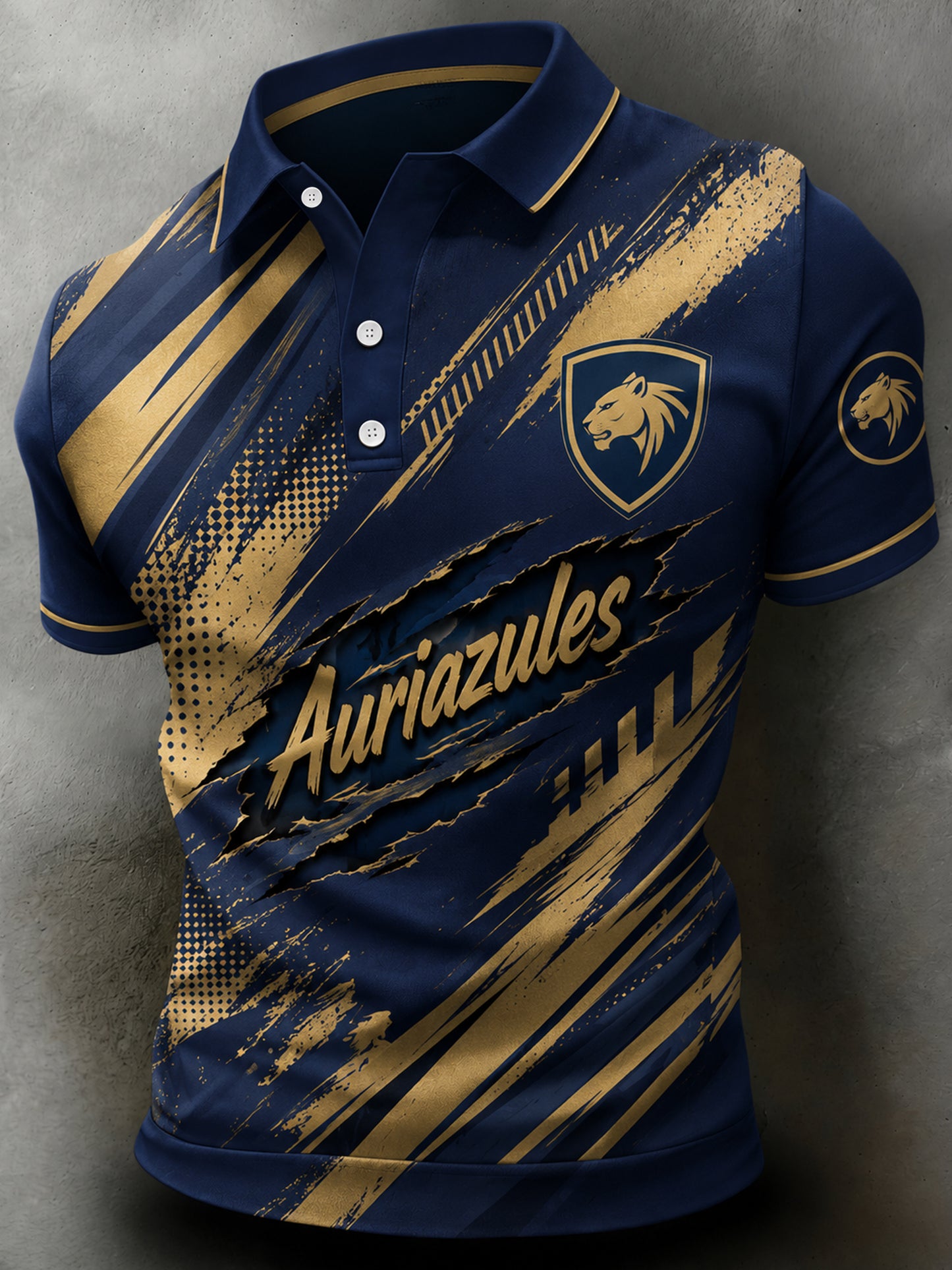 Conjunto de polo con estampado de arte aficionado del Club Universidad Nacional (Pumas) para hombre