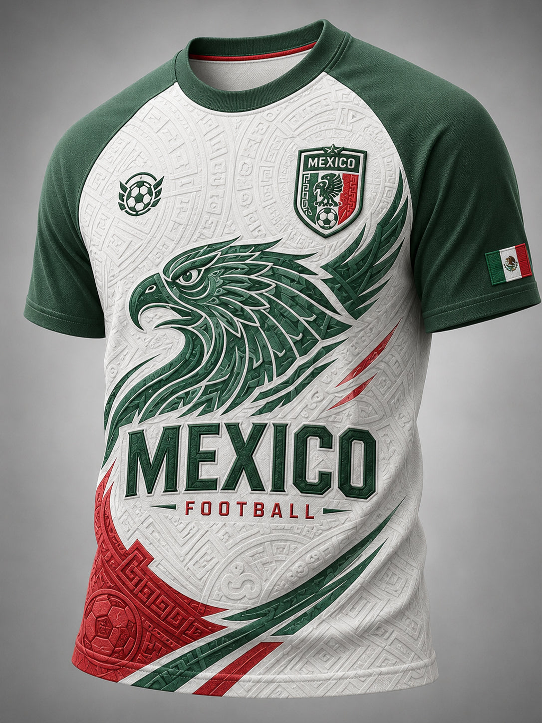 Camiseta casual de manga raglán con estampado temático de fútbol para hombre