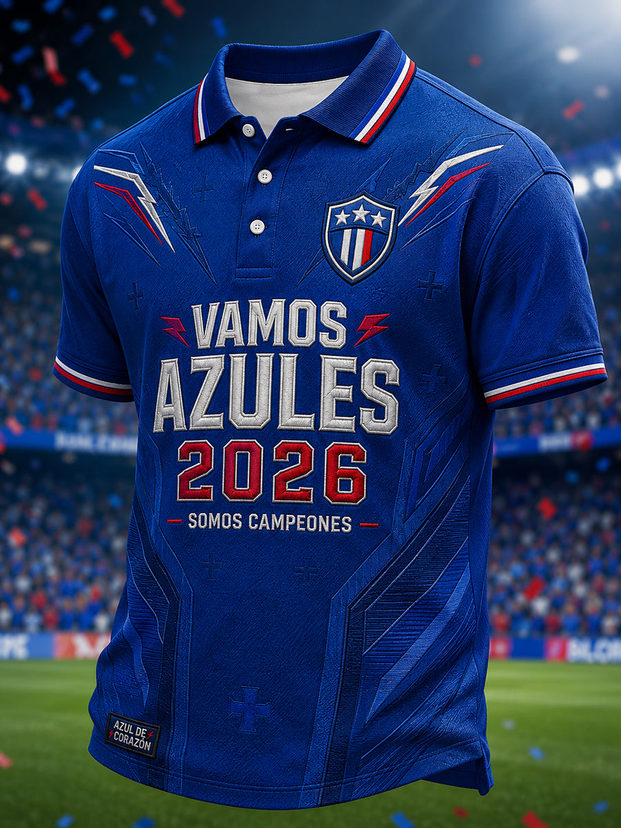 Camisa casual estampada Campeones 2026 para hombre
