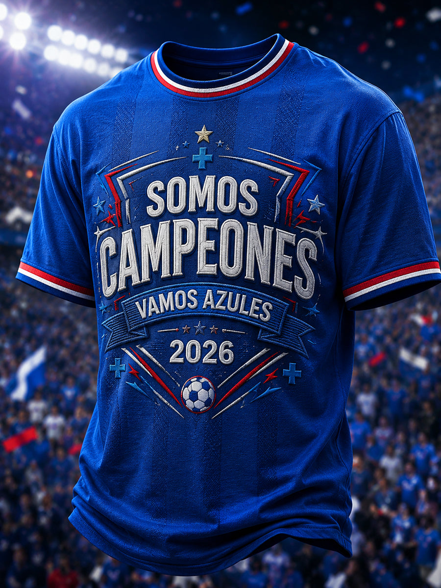 Camiseta casual estampada Campeones 2026 para hombre