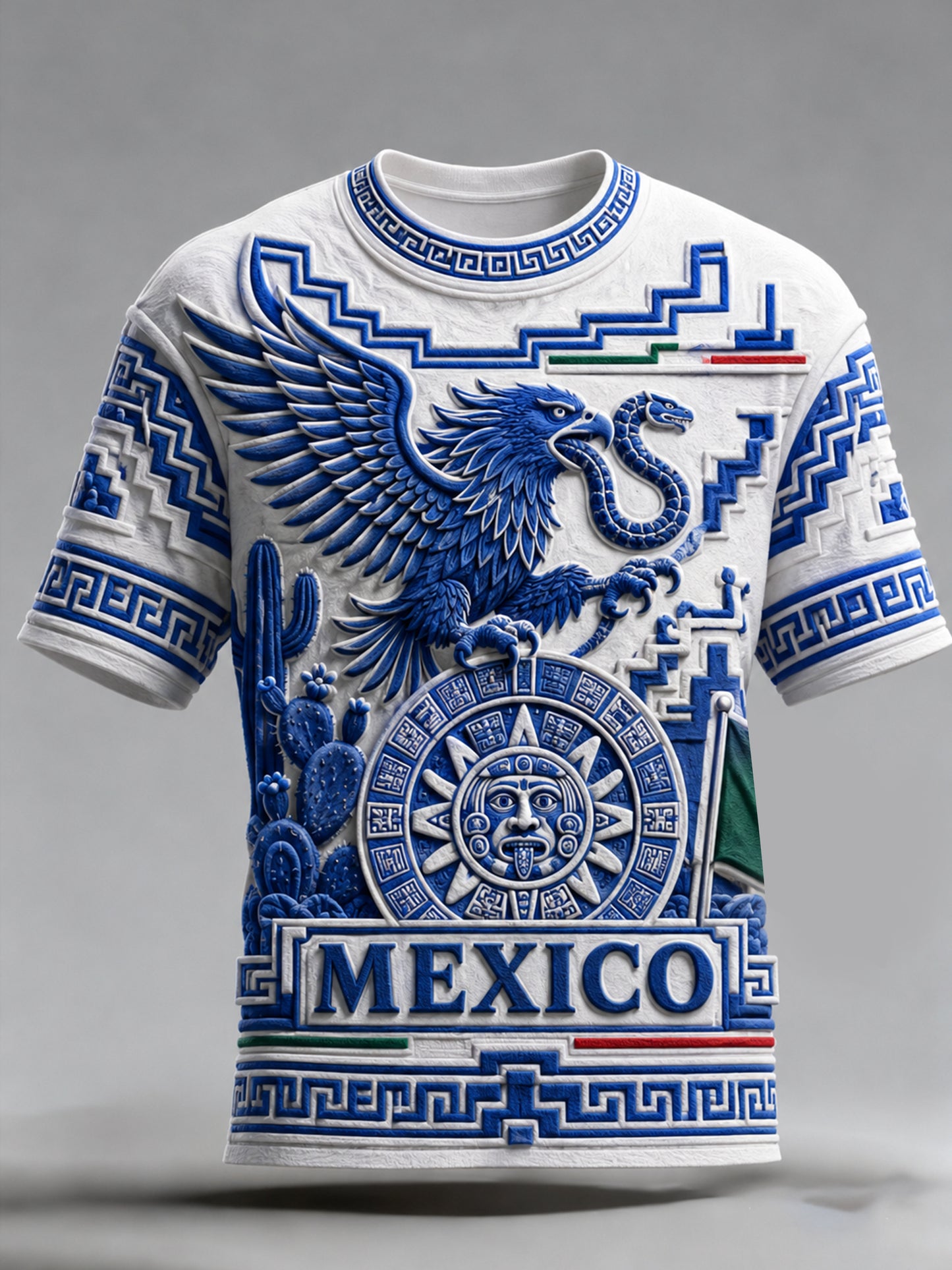 Camiseta con estampado artístico para animar en los partidos de fútbol de la selección mexicana masculina