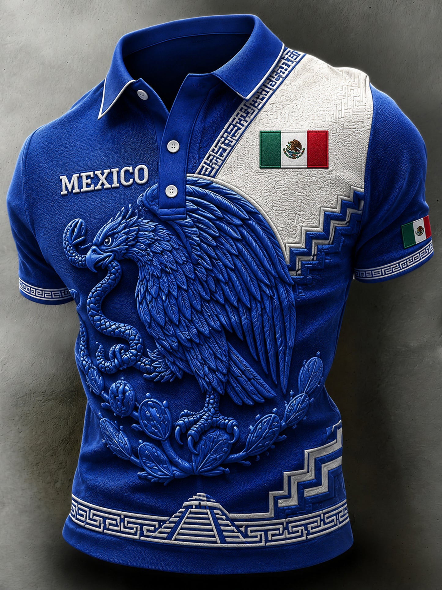 Estampado artístico de polo para animar en partidos de fútbol de México para hombres