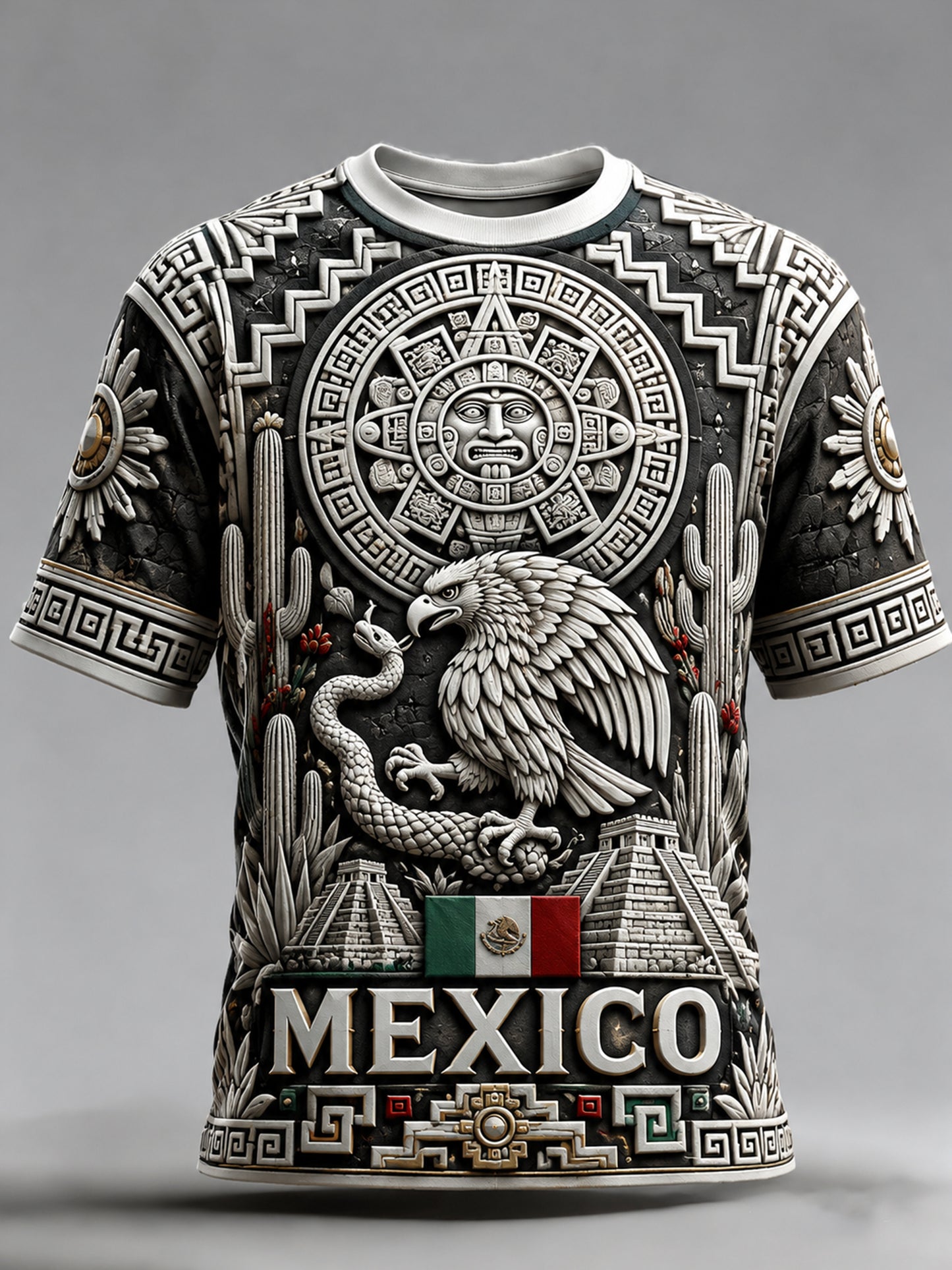 Camiseta con estampado artístico para animar en los partidos de fútbol de la selección mexicana masculina