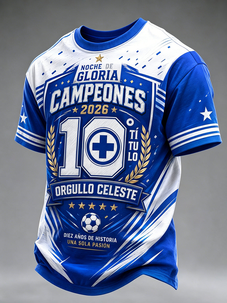 Camiseta de celebración estampada con motivos futbolísticos para hombre
