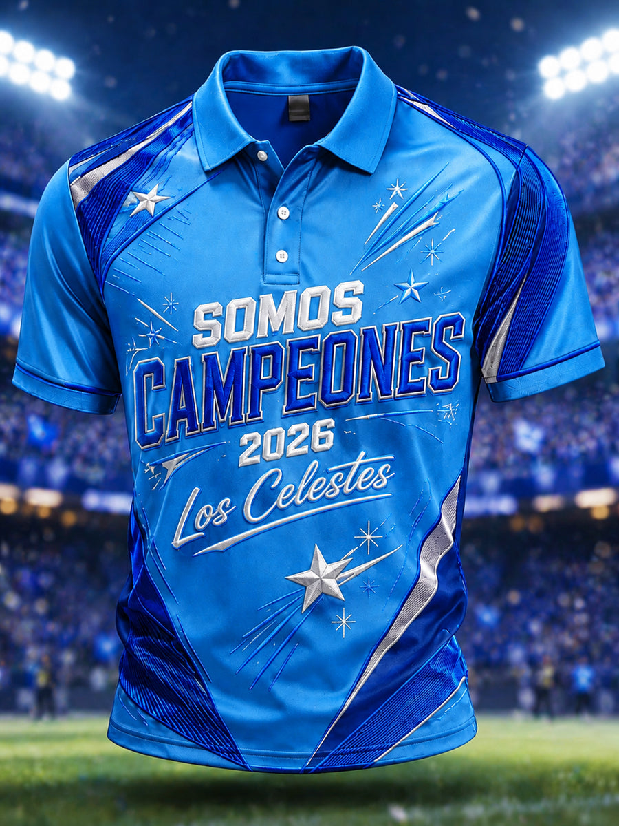 Camisa casual estampada Campeones 2026 para hombre