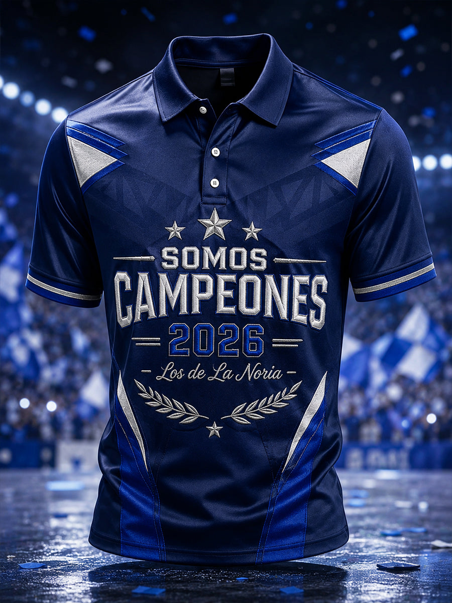 Camisa casual estampada Campeones 2026 para hombre