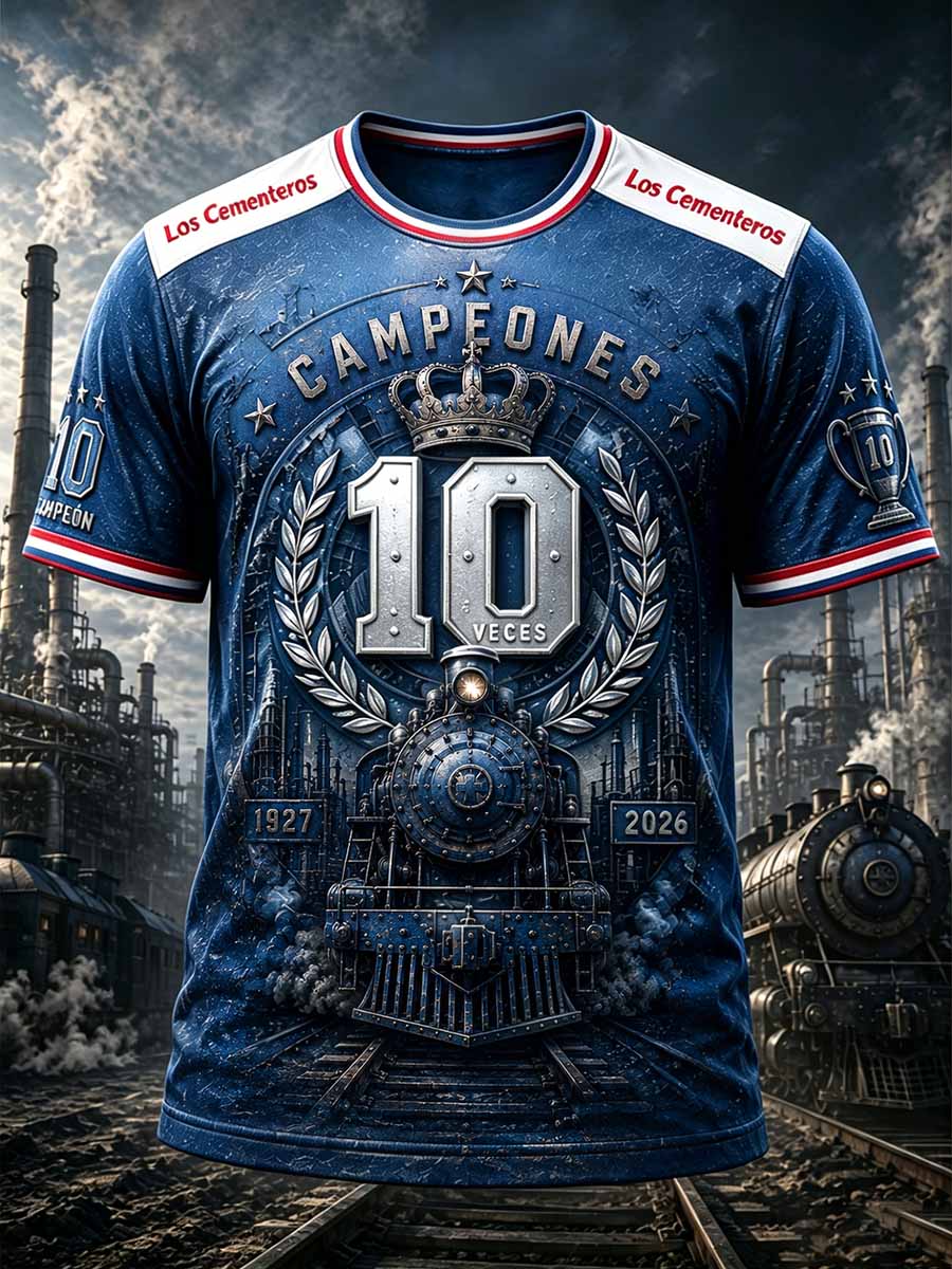 Camiseta estampada para hombre de la Cruz Azul mexicana