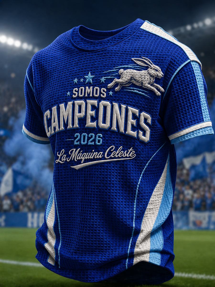 Camiseta para hombre 2026 Campeones Print Waffle