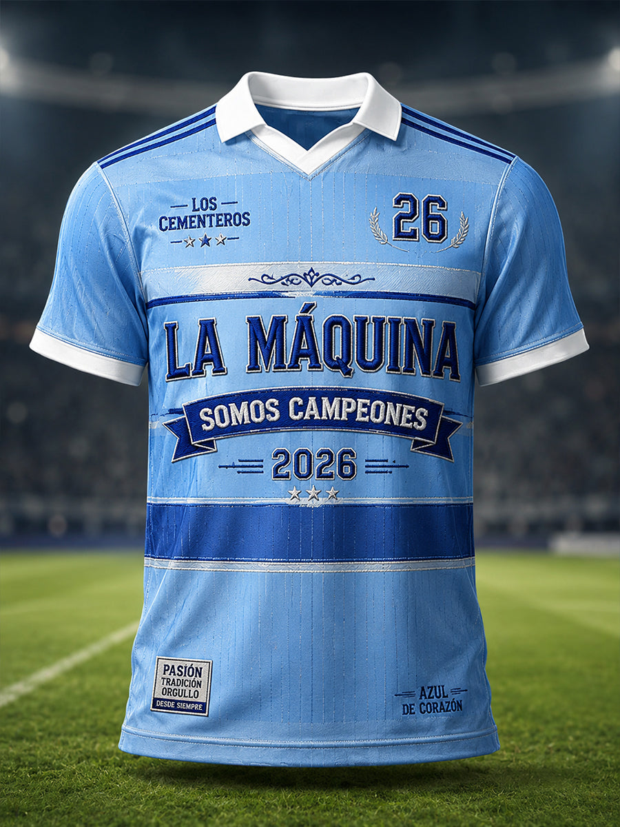 Camisa casual estampada Campeones 2026 para hombre