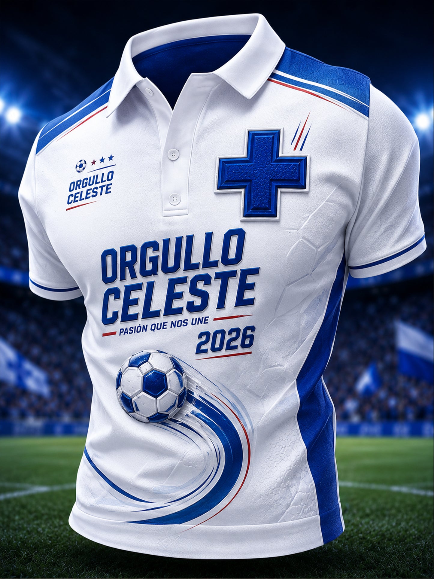 Cruz Azul F.C. masculino Polo con estampado de Fan Culture & Art