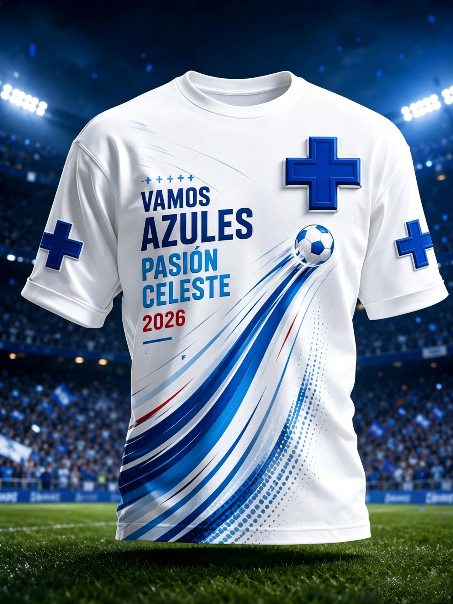 Camiseta mexicana Cruz Azul para hombre Football Fan Culture & Art Graphic
