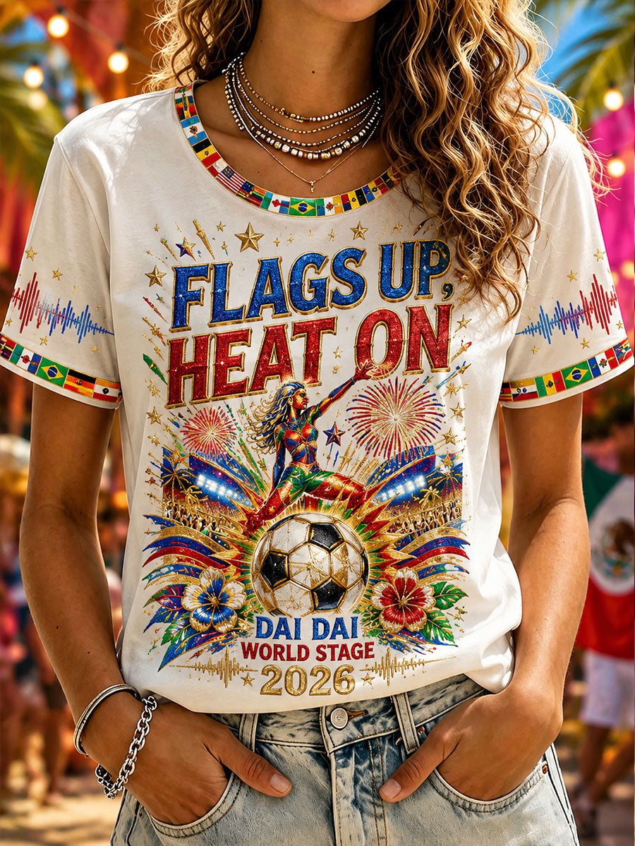 Lobo de la Mujer de Fútbol Música 2026 Shak Lover Arte Impreso Camiseta