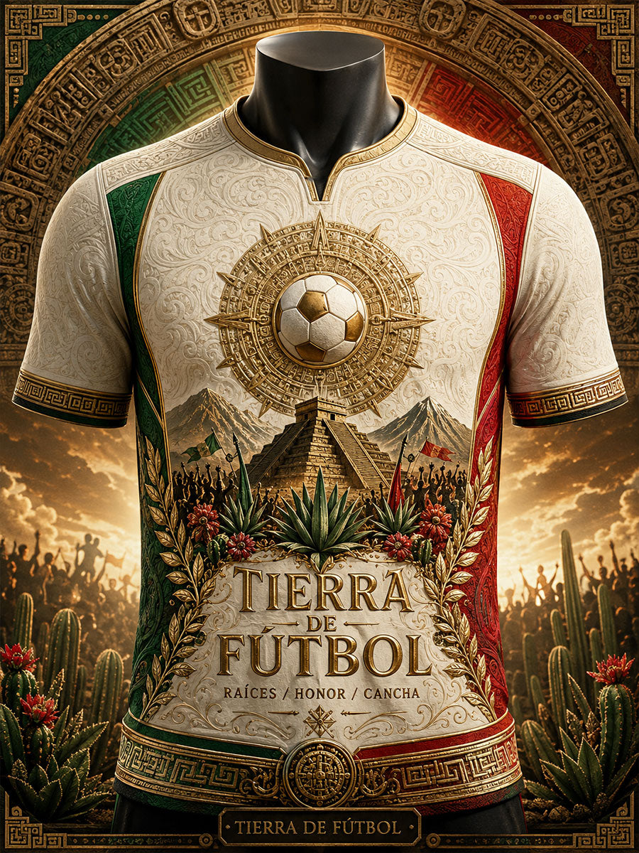 Camiseta estampada con diseño artístico para amantes del fútbol mexicano, para hombre