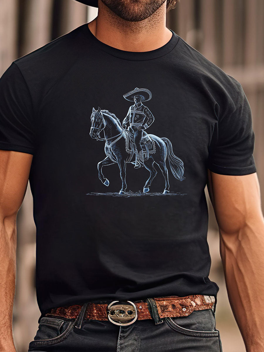 Camiseta estampada para hombre de orgullo charro mexicano de Jalisco