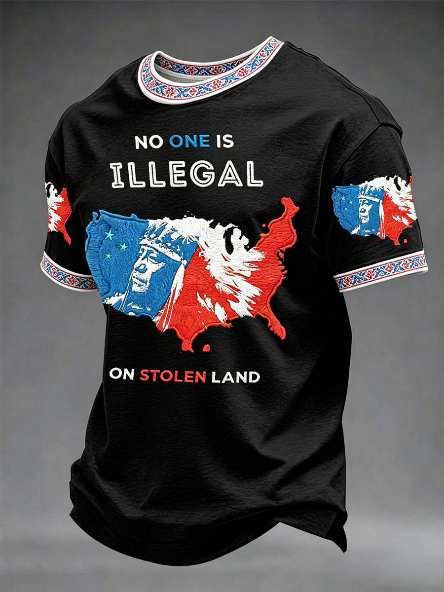 «Nadie es ilegal en tierras robadas» — Camiseta informal unisex por el Día Internacional de los Pueblos Indígenas
