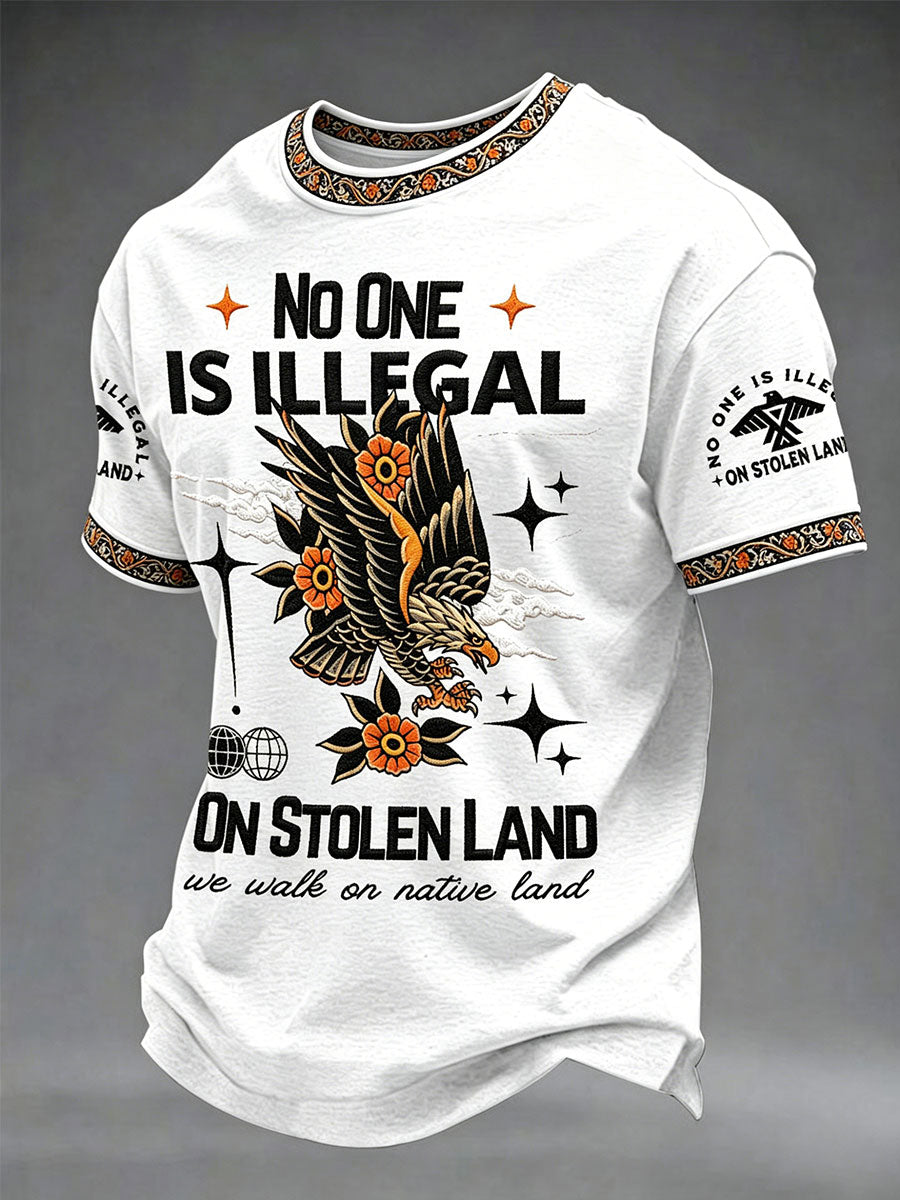 «Nadie es ilegal en tierras robadas» — Camiseta informal unisex por el Día Internacional de los Pueblos Indígenas