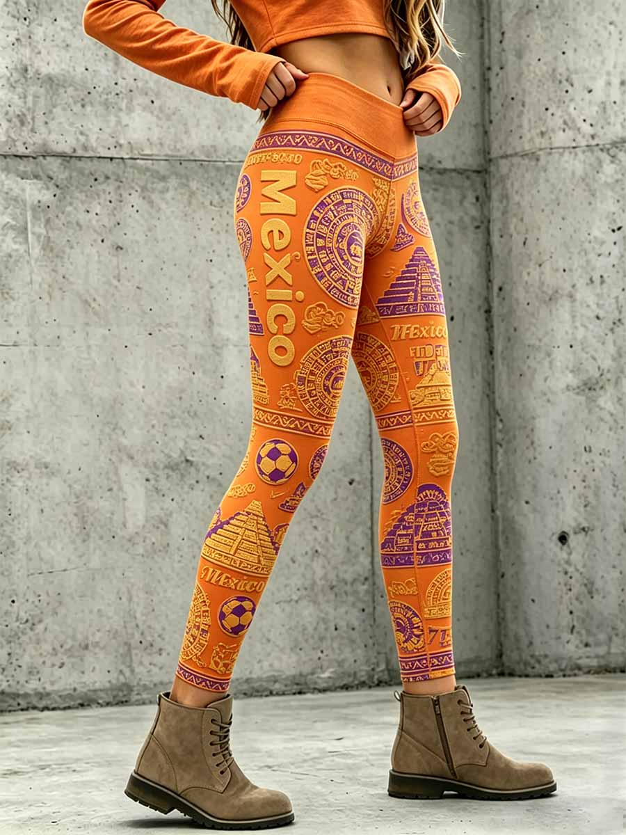 Mallas estampadas de fútbol mexicano para mujer