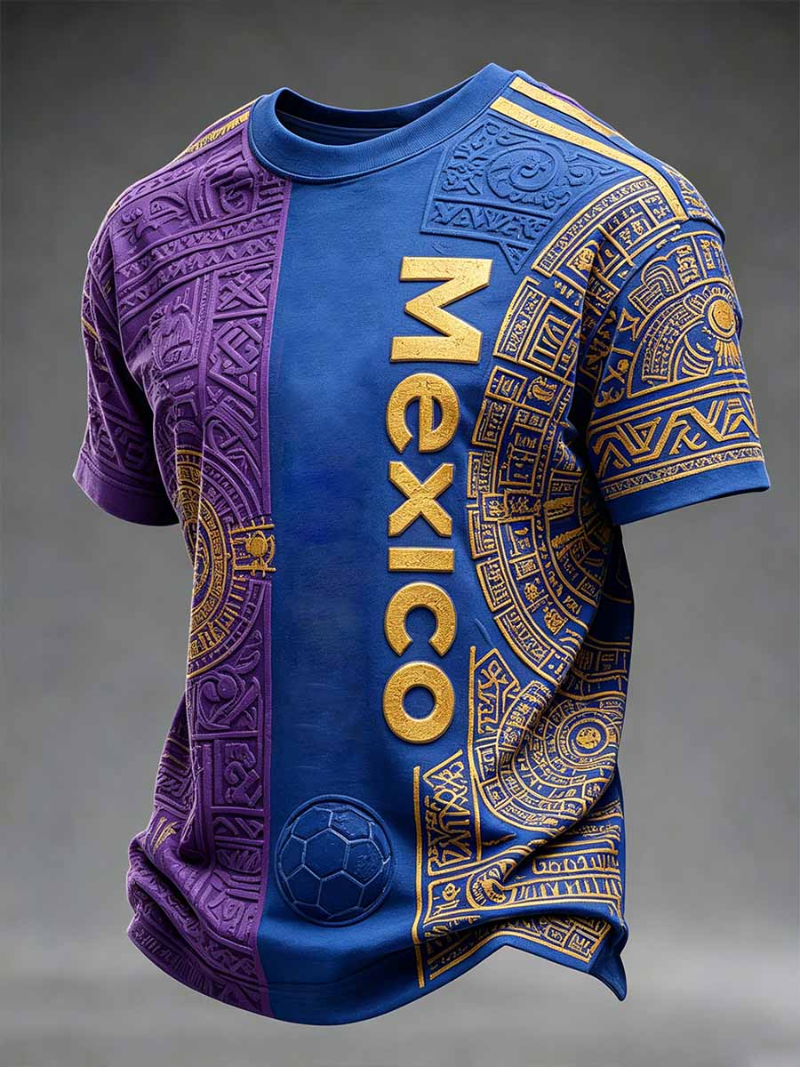 Camiseta con estampado mexicano para hombre