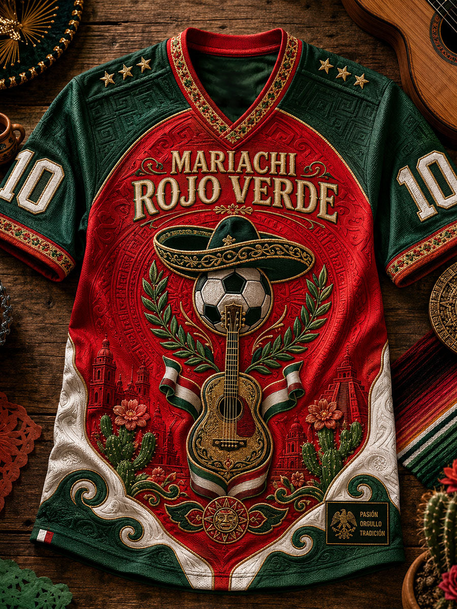 Camiseta estampada con diseño artístico para amantes del fútbol mexicano, para hombre