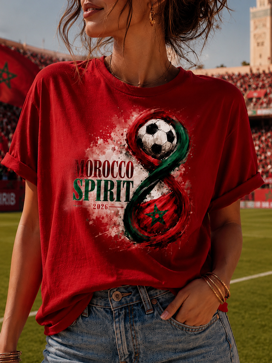 Camiseta de manga corta estampada para mujer, MARCO POLLO