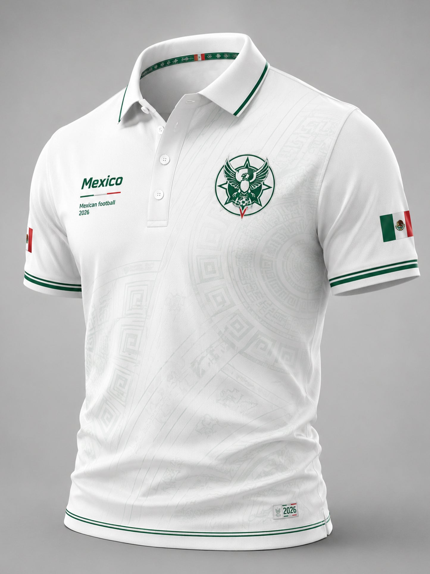Camisa polo mexicana de la impresión del arte del elemento que anima del partido de fútbol de los hombres