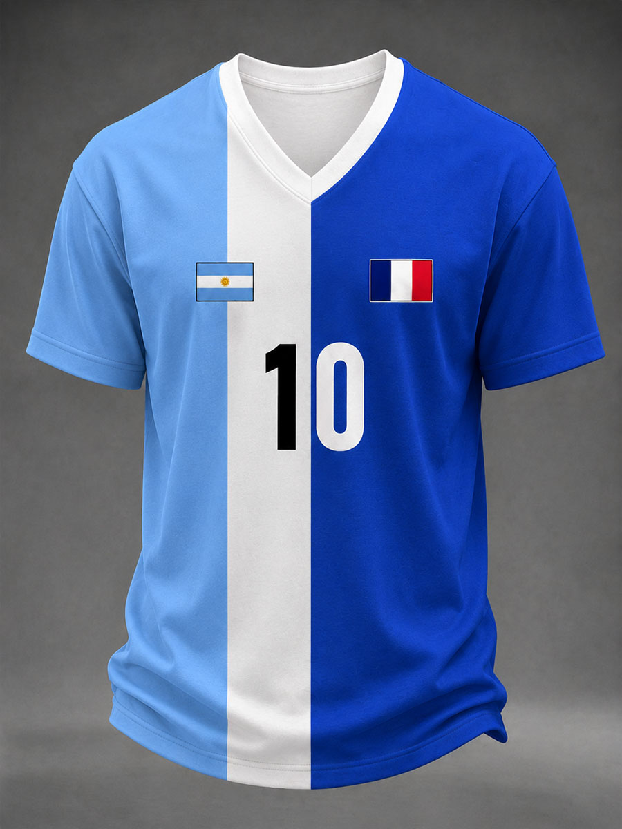 Camiseta de dos tonos con la bandera nacional para hombre