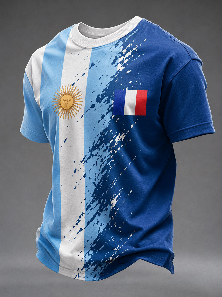 Camiseta de dos tonos con la bandera nacional para hombre